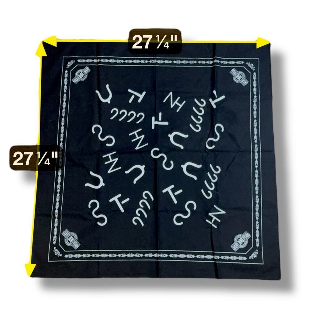 Vintage 90s Fort Worth Stock Show Bandanna Black White 100th Anniversary - Picture 3 of 3